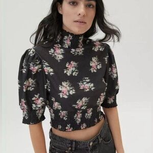 Urban Outfitters Noelle Open-Back Smocked Top, size L